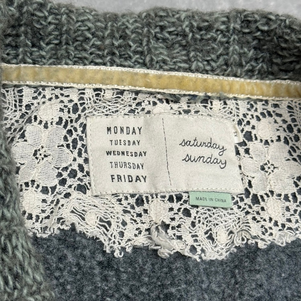 Saturday Sunday Anthropologie Casado Waterfall Cardigan Sweater Green Xs View 5
